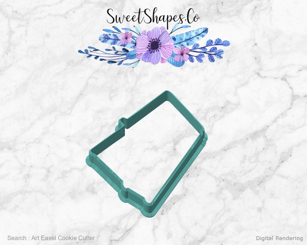 Art Easel Cookie Cutter — angled front view