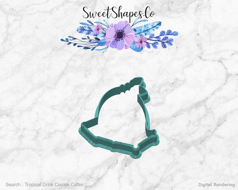 Tropical Drink Cookie Cutter — back view
