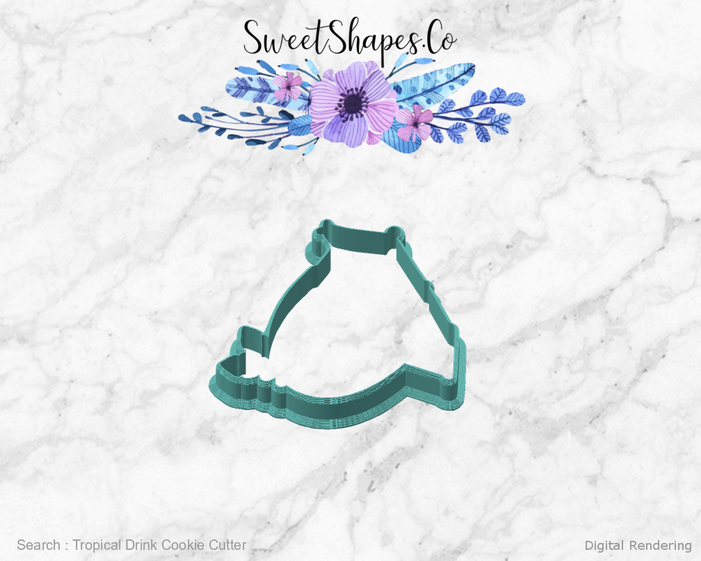 Tropical Drink Cookie Cutter — angled front view