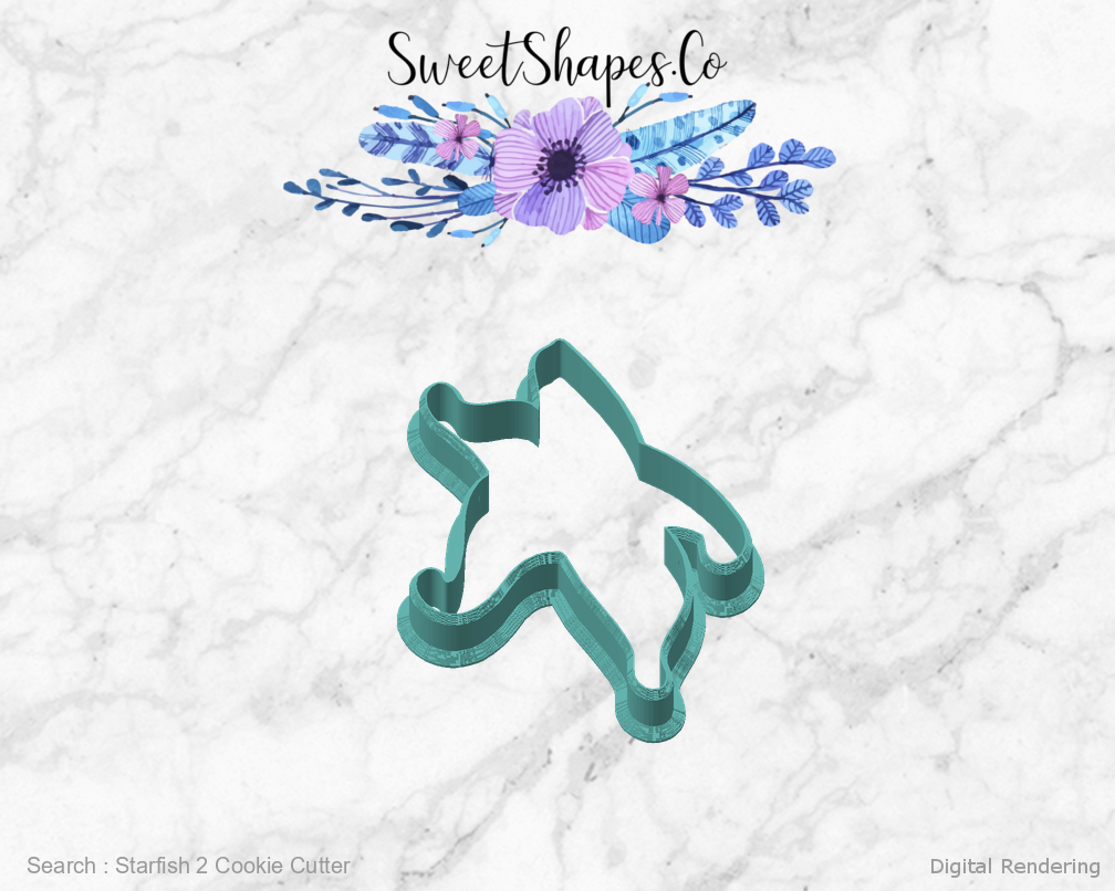 Starfish 2 Cookie Cutter — angled front view