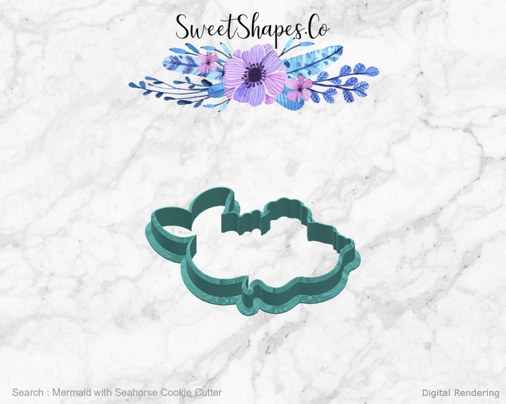 Mermaid with Seahorse Cookie Cutter — right view