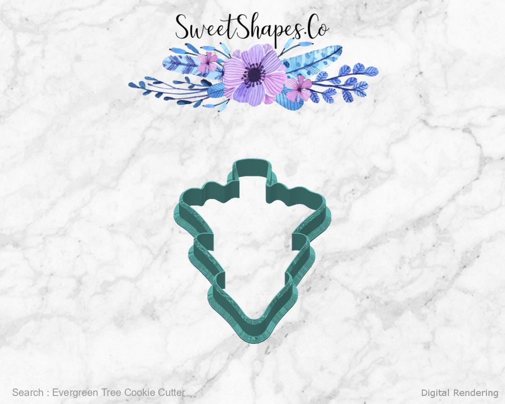 Evergreen Tree Cookie Cutter — back view