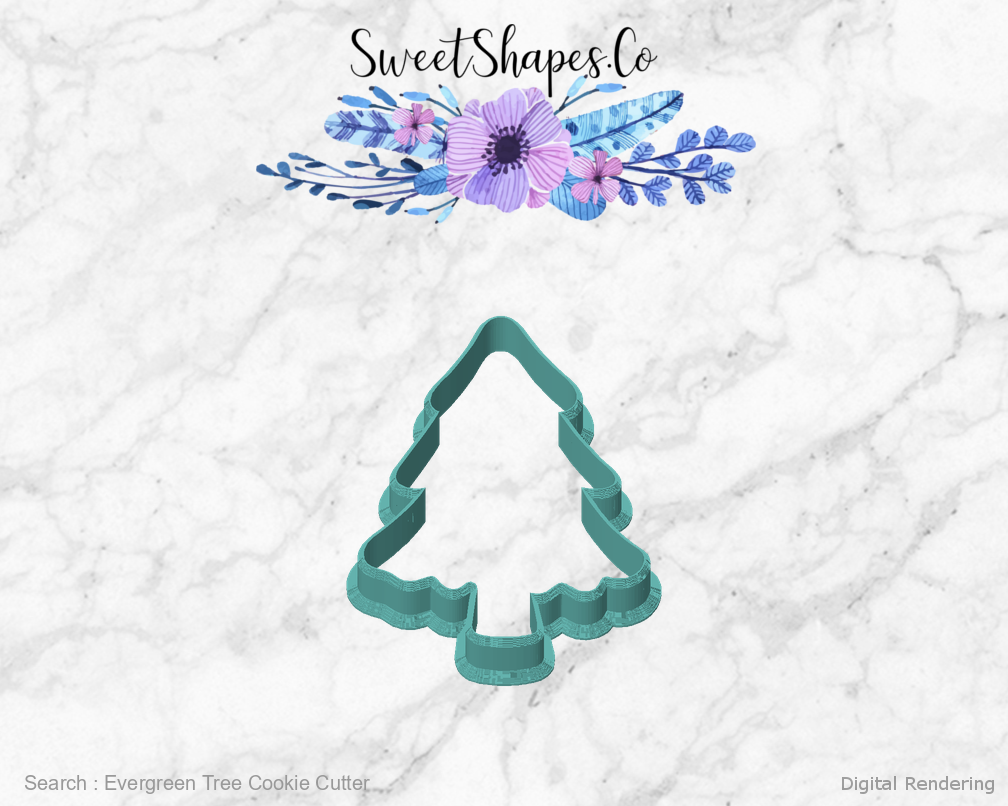 Evergreen Tree Cookie Cutter — front view