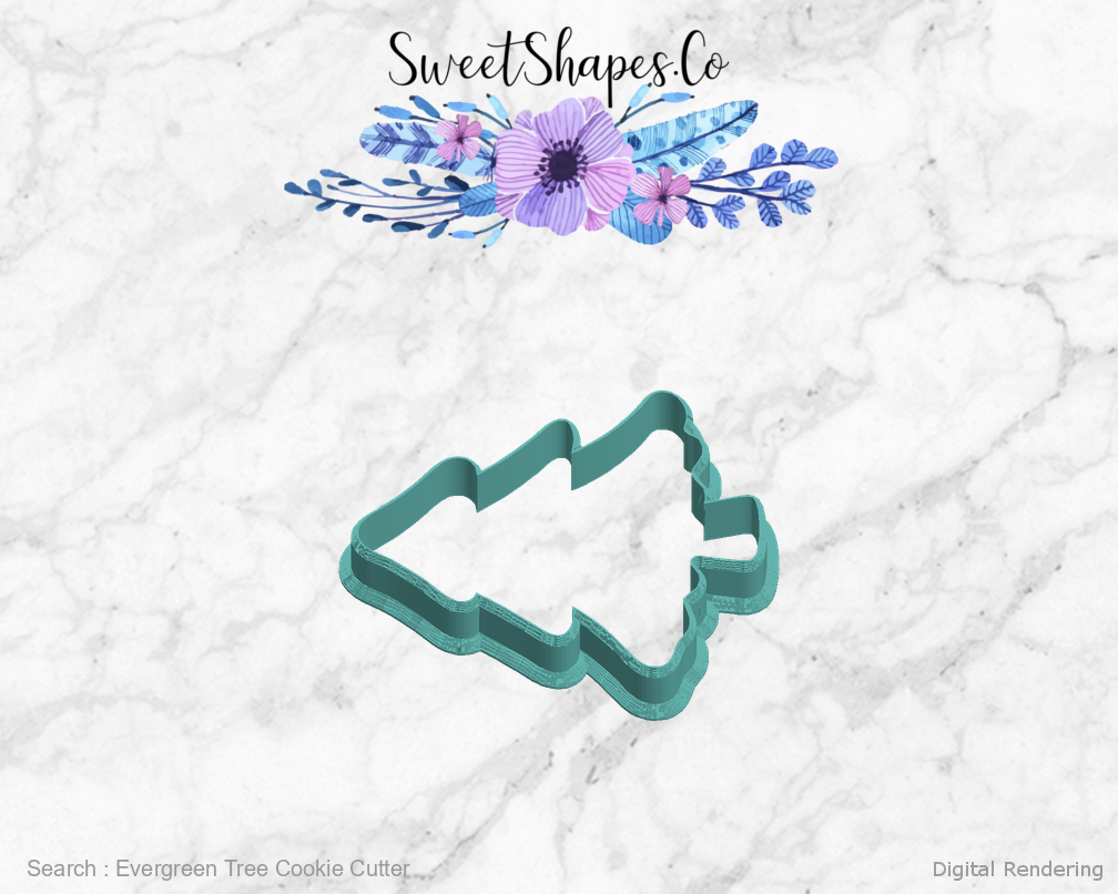 Evergreen Tree Cookie Cutter — left view