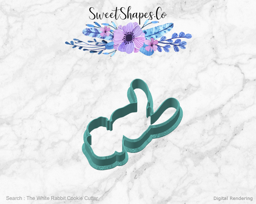 The White Rabbit Cookie Cutter — angled front view