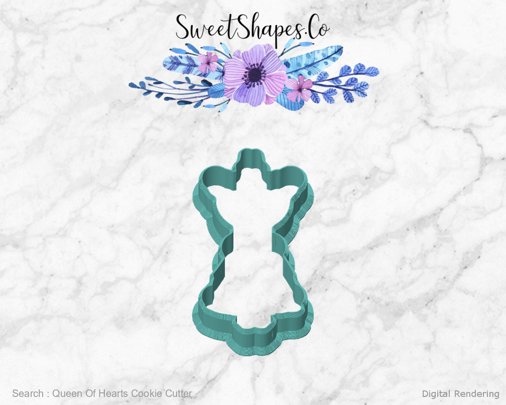 Queen Of Hearts Cookie Cutter — front view