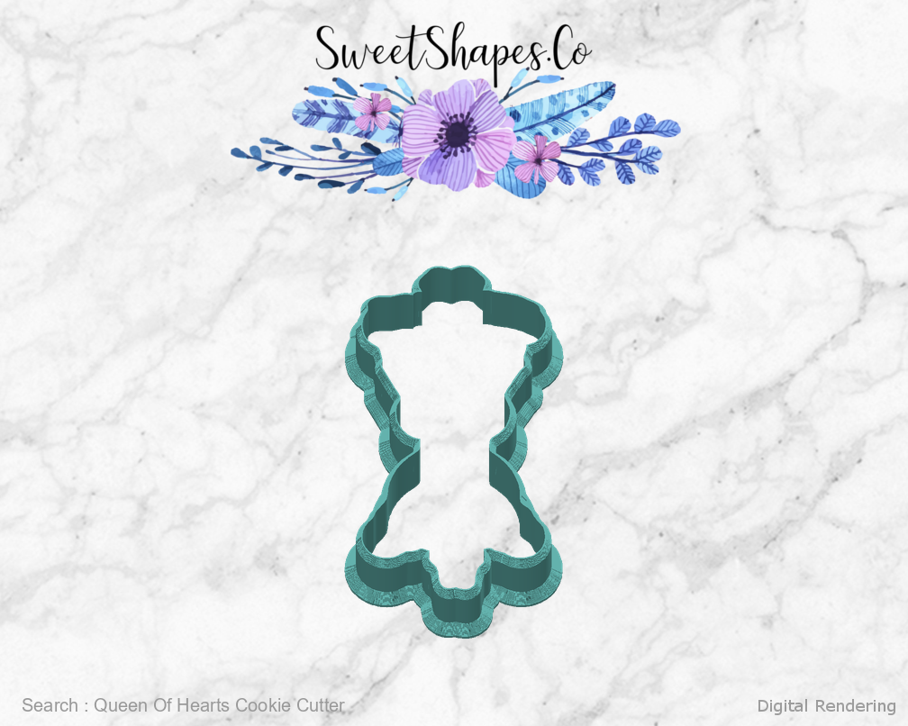 Queen Of Hearts Cookie Cutter — back view