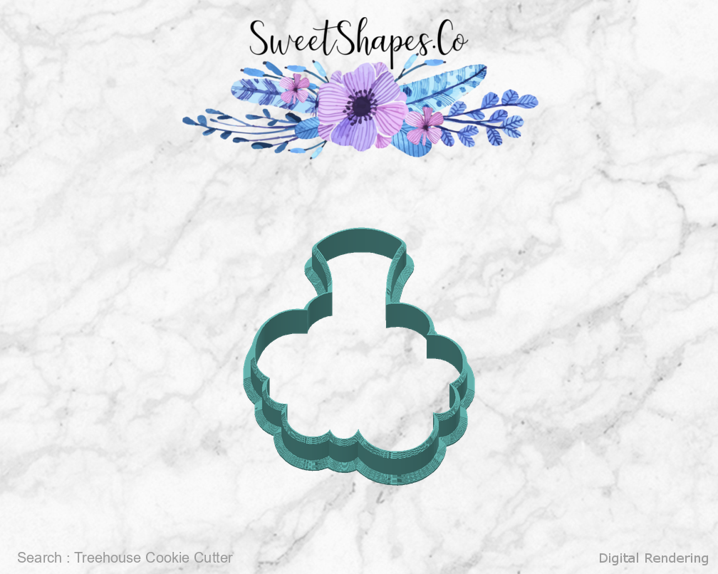 Treehouse Cookie Cutter — back view