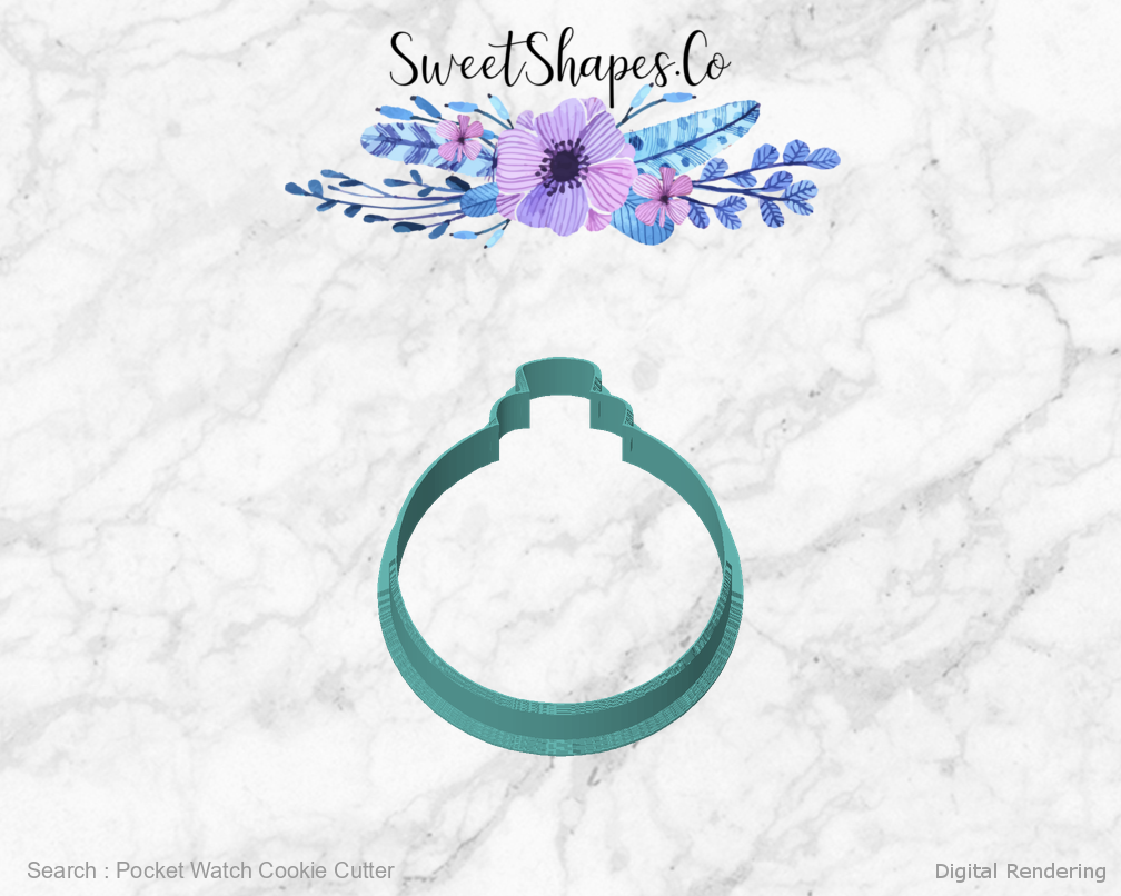 Pocket Watch Cookie Cutter — front view