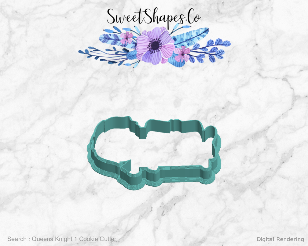 Queens Knight 1 Cookie Cutter — left view