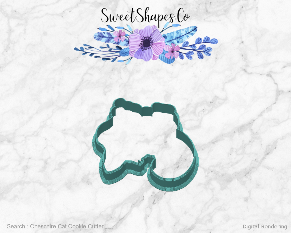 Cheschire Cat Cookie Cutter — back view