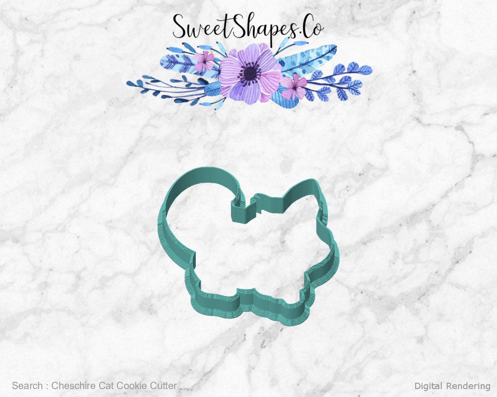 Cheschire Cat Cookie Cutter — front view