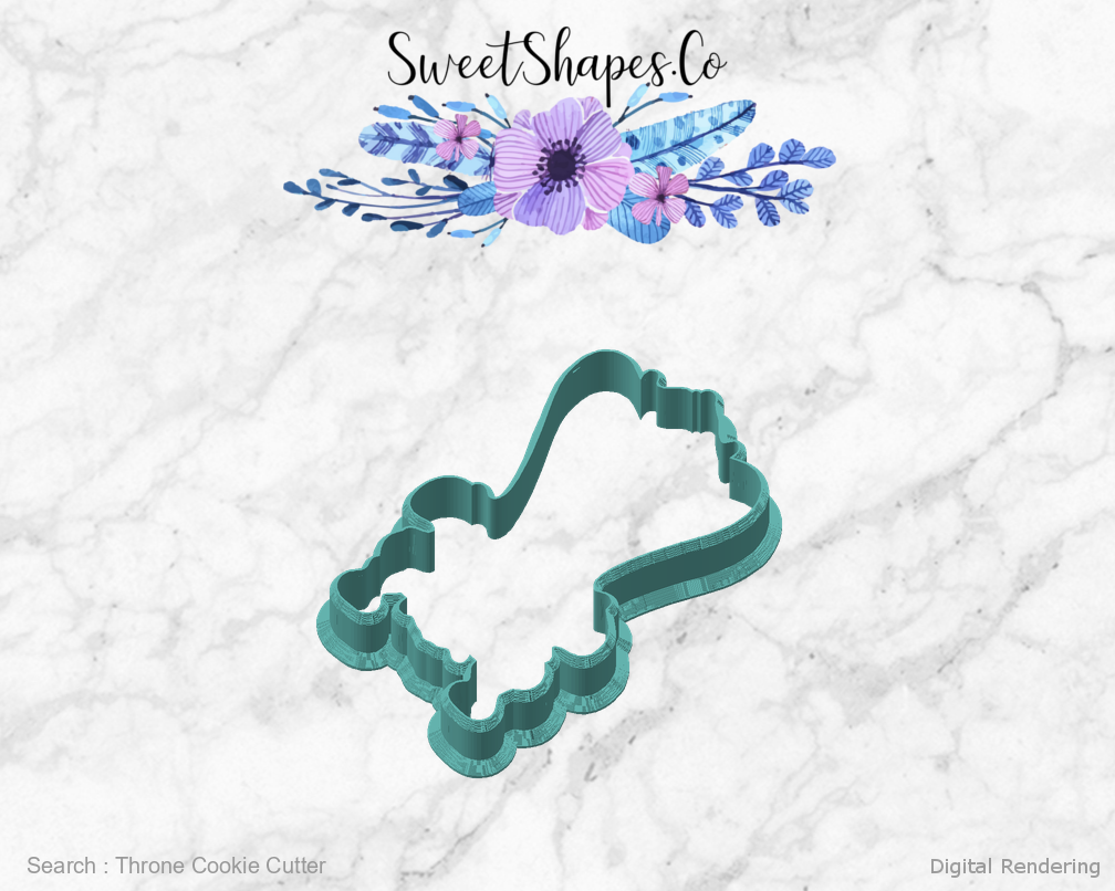 Throne Cookie Cutter — angled front view
