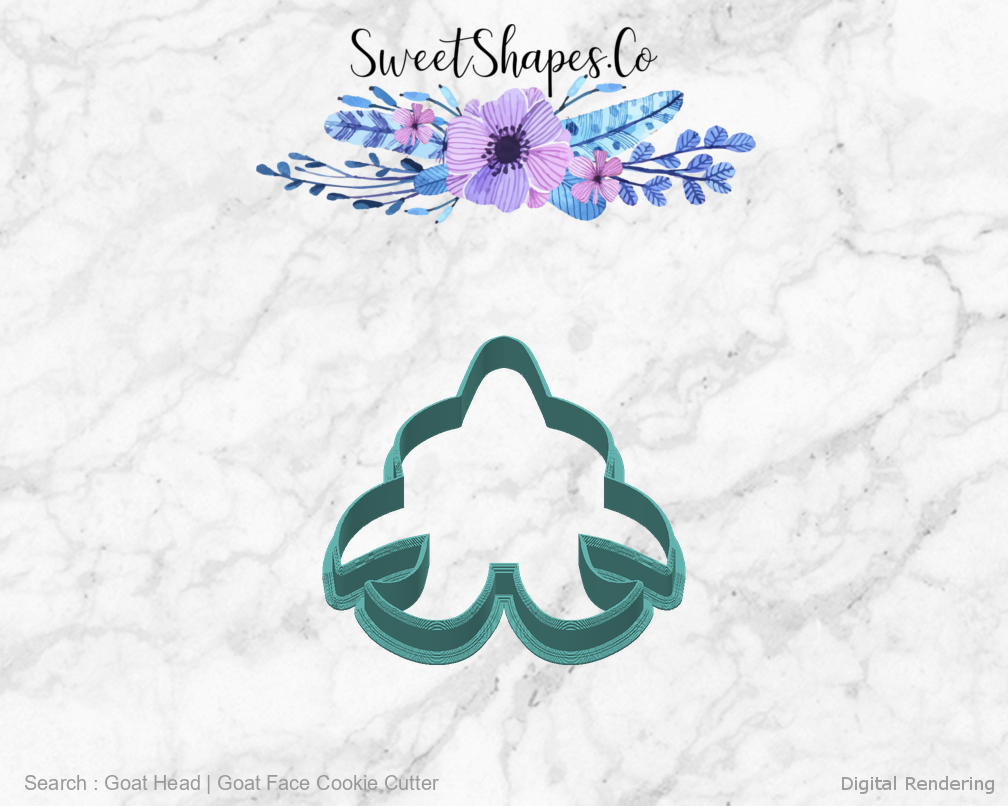 Goat Head | Goat Face Cookie Cutter — back view