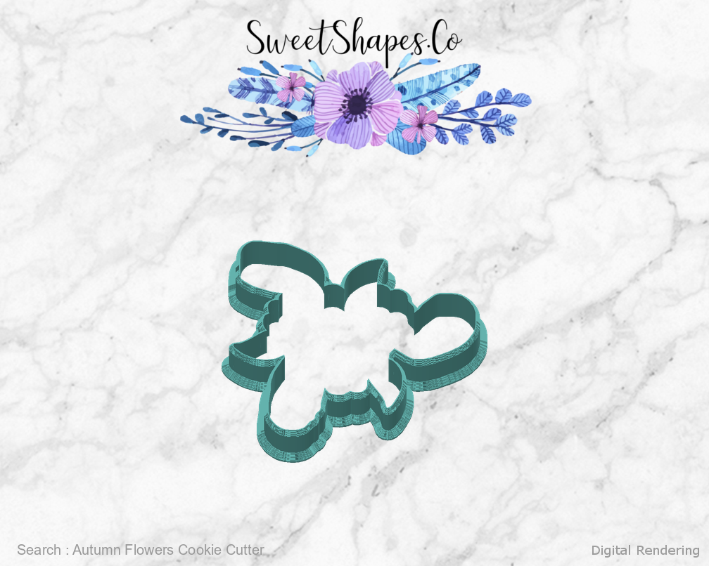 Autumn Flowers Cookie Cutter — back view