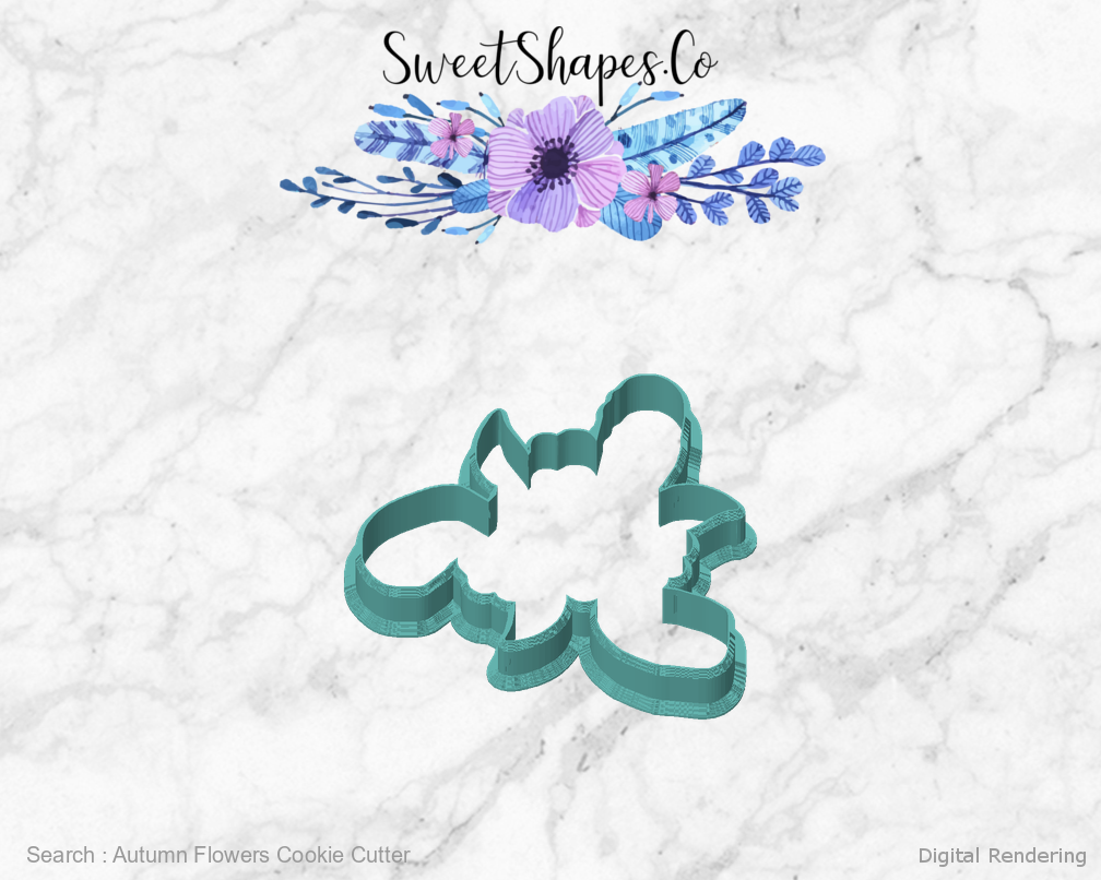 Autumn Flowers Cookie Cutter — front view