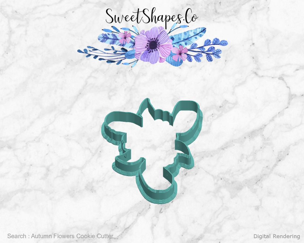 Autumn Flowers Cookie Cutter — left view