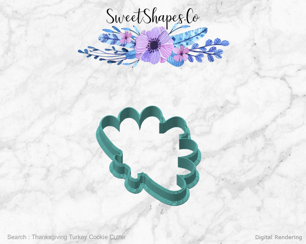 Thanksgiving Turkey Cookie Cutter — angled front view