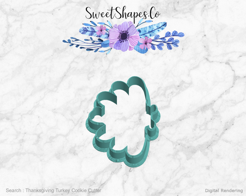 Thanksgiving Turkey Cookie Cutter — left view