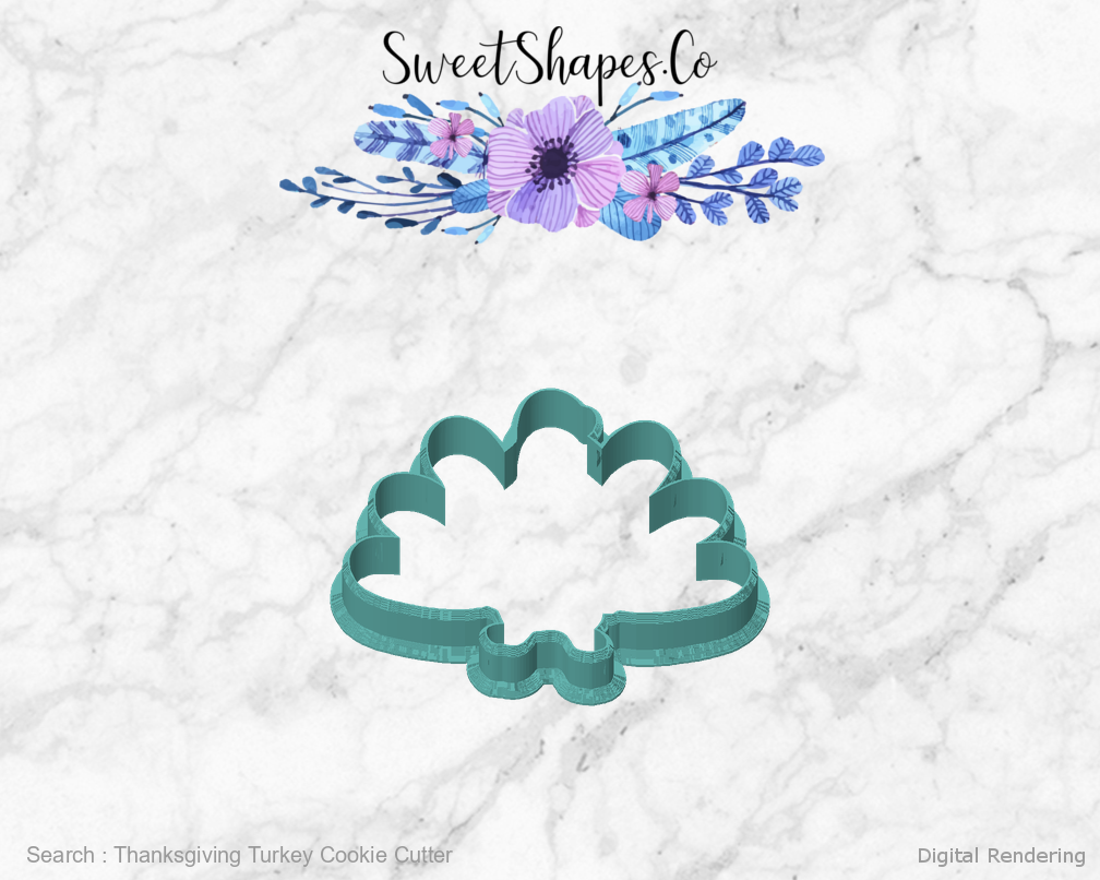 Thanksgiving Turkey Cookie Cutter — front view