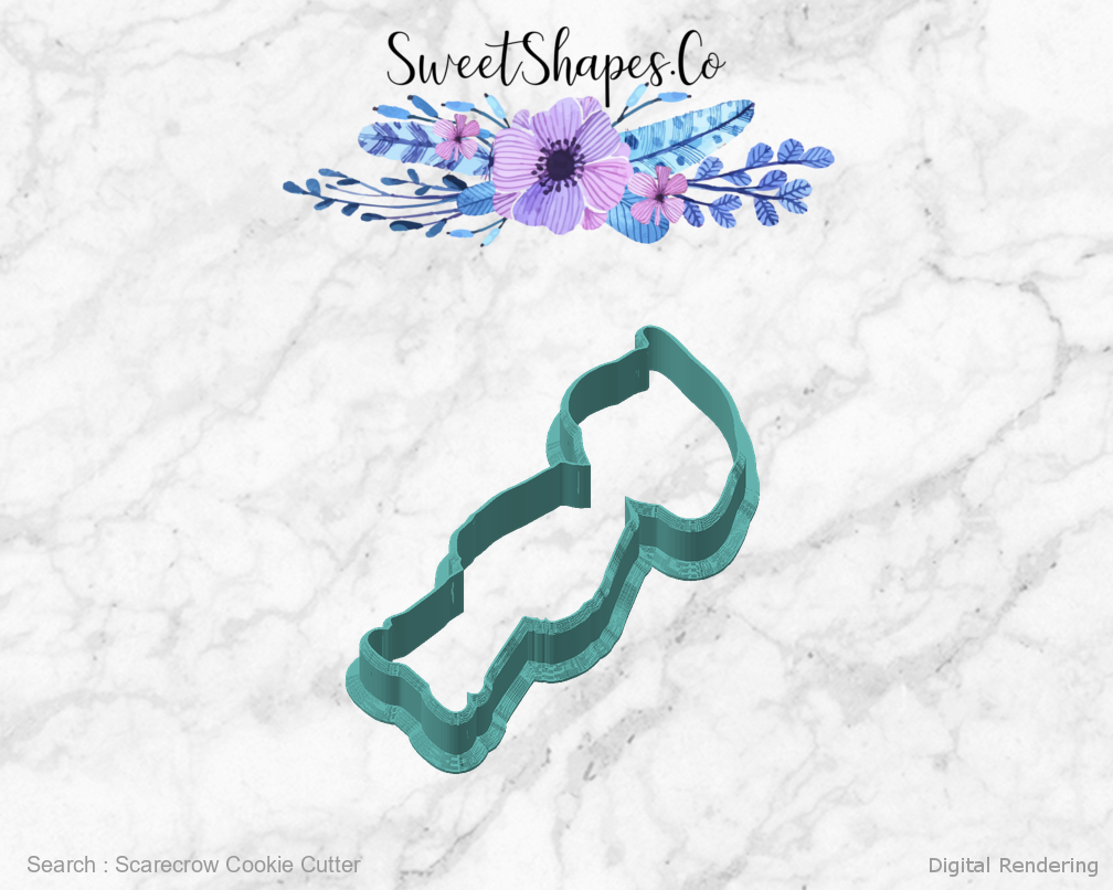 Scarecrow Cookie Cutter — angled front view