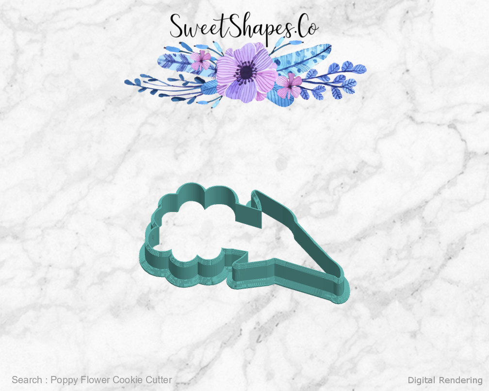Poppy Flower Cookie Cutter — left view