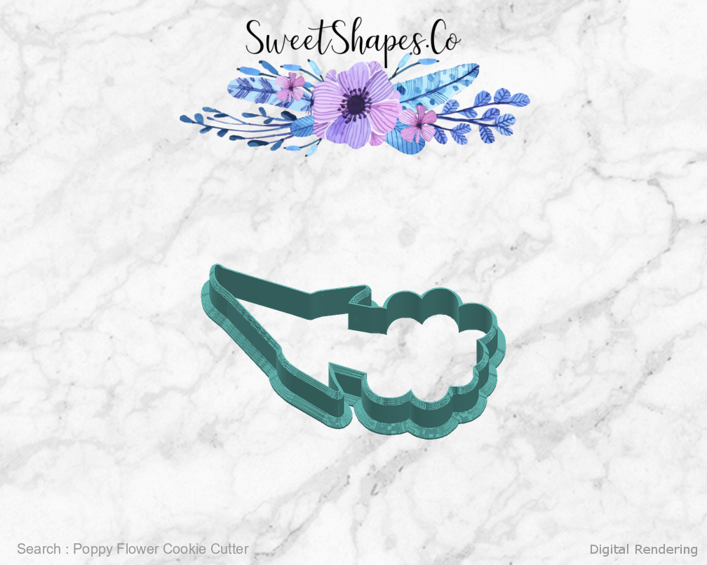 Poppy Flower Cookie Cutter — right view