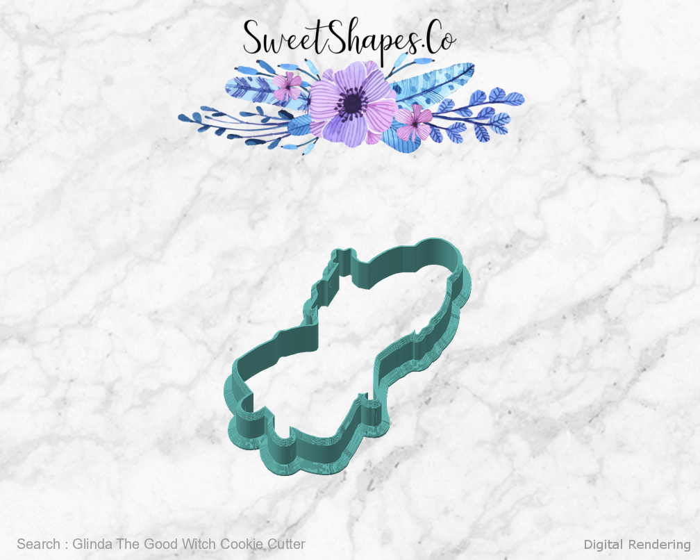 Glinda The Good Witch Cookie Cutter — angled front view