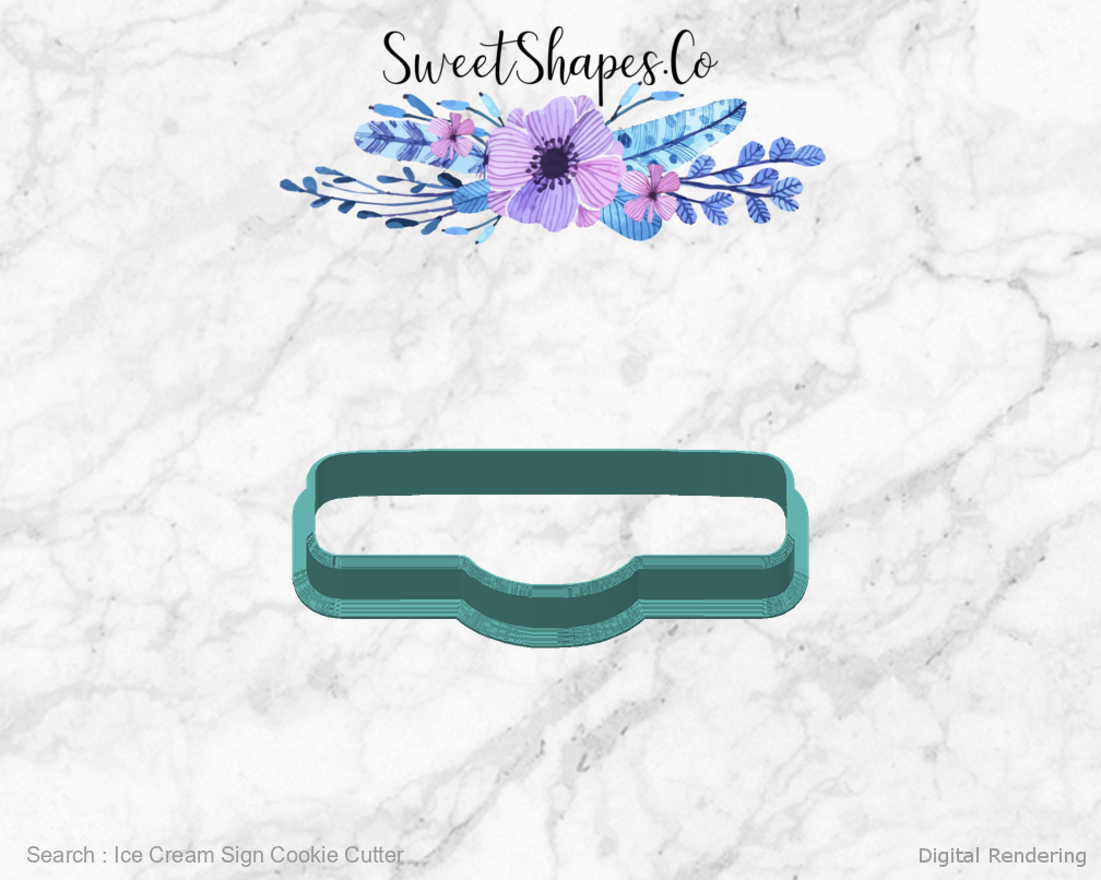 Ice Cream Sign Cookie Cutter — back view