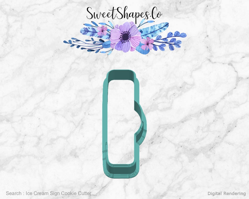 Ice Cream Sign Cookie Cutter — right view