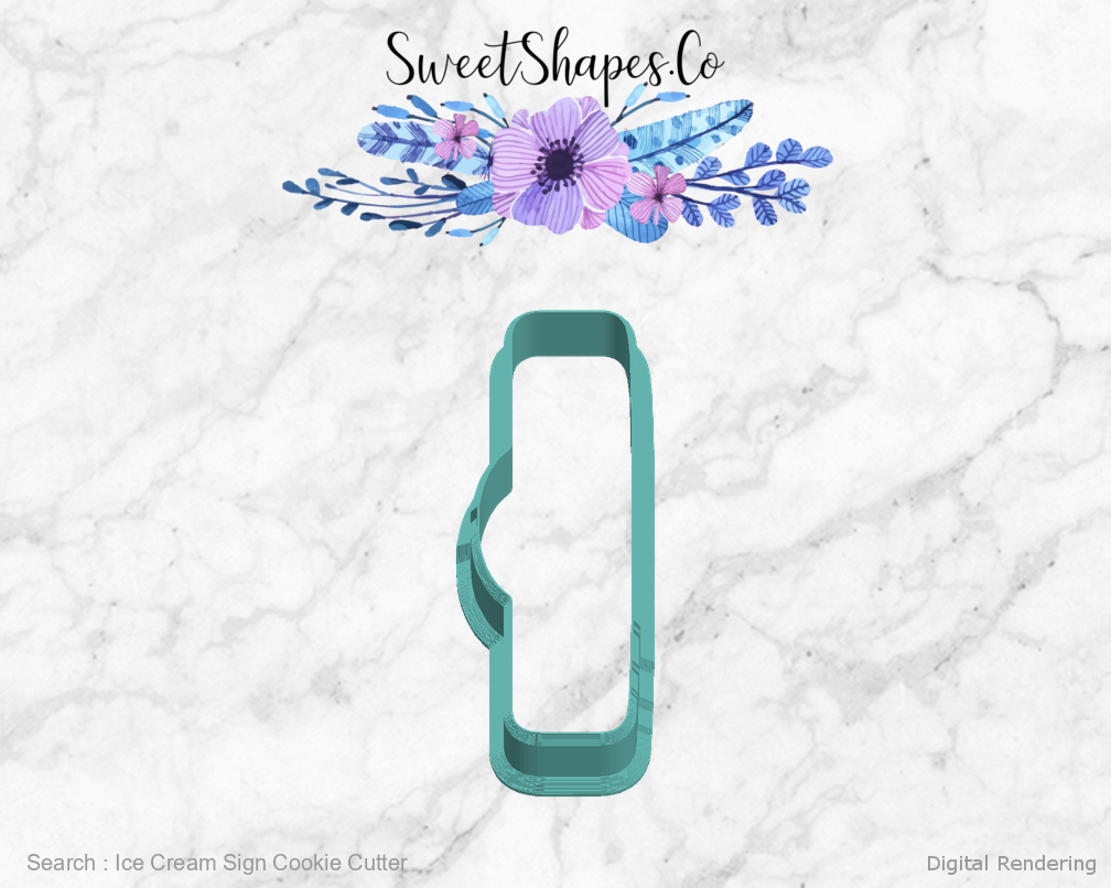Ice Cream Sign Cookie Cutter — left view