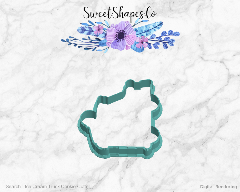 Ice Cream Truck Cookie Cutter — left view