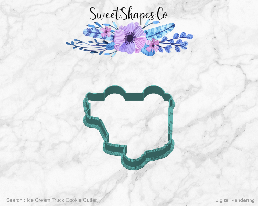 Ice Cream Truck Cookie Cutter — back view