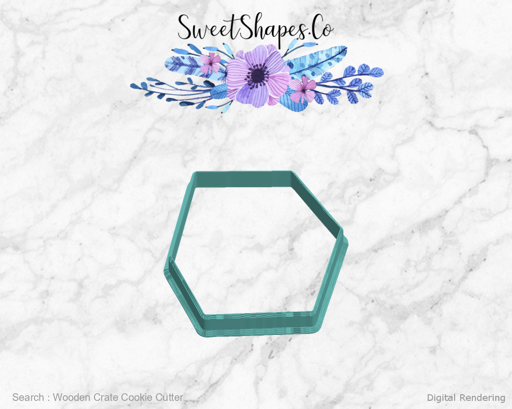 Wooden Crate Cookie Cutter — left view