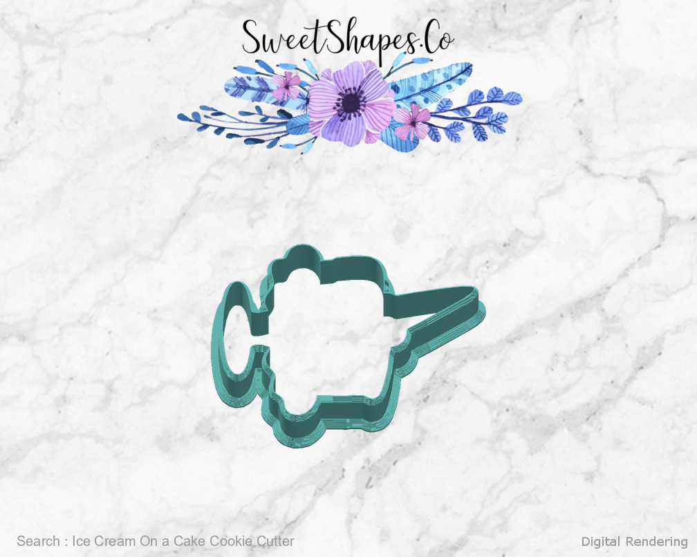 Ice Cream On a Cake Cookie Cutter — right view