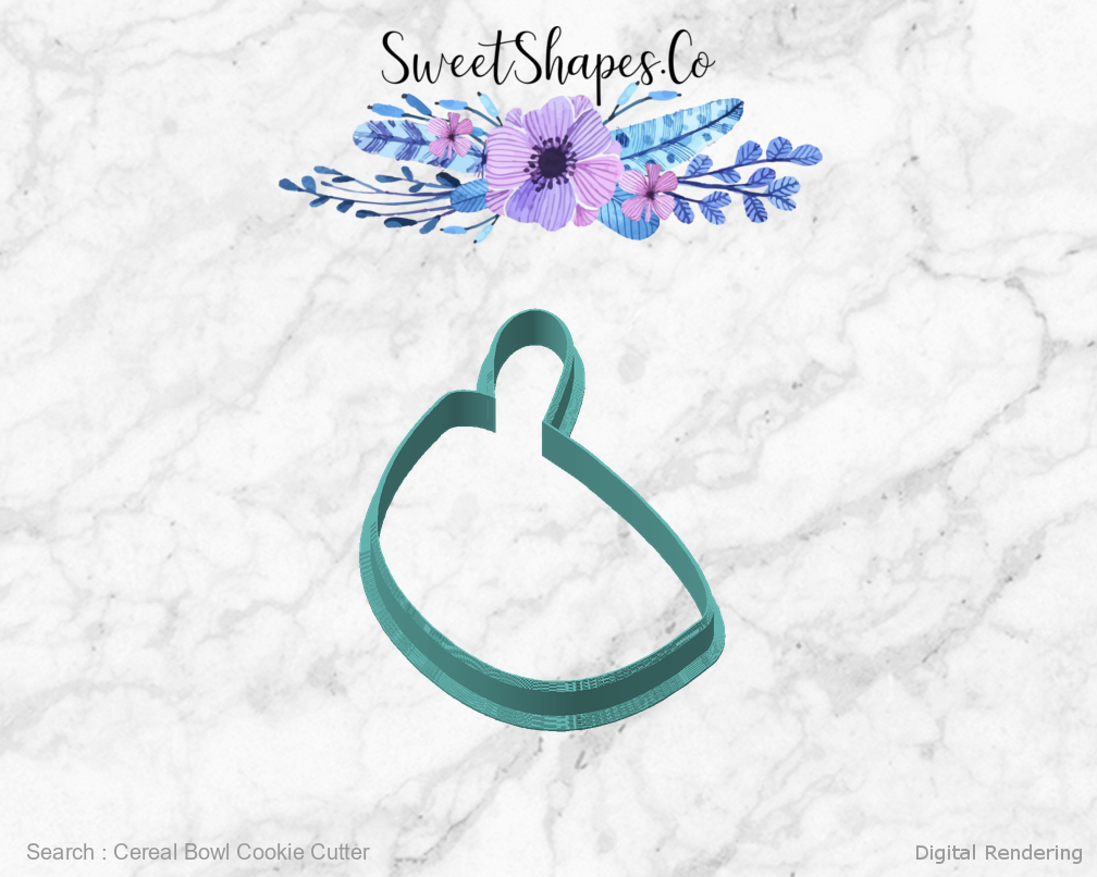 Cereal Bowl Cookie Cutter — angled front view