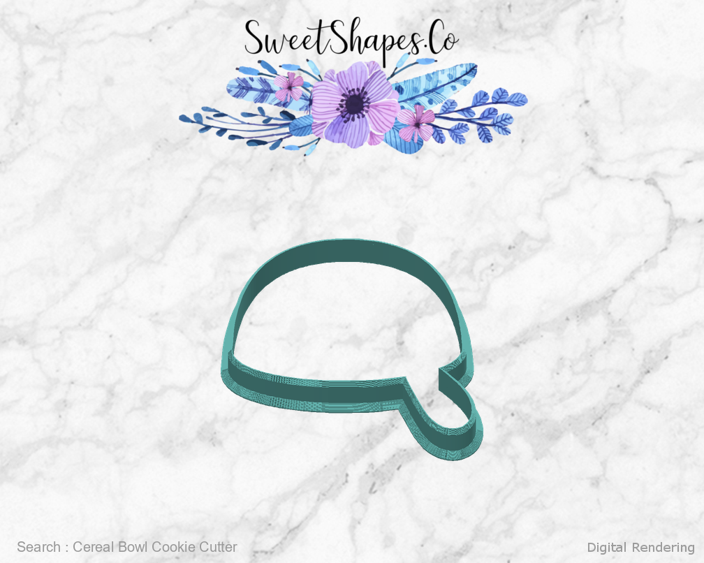 Cereal Bowl Cookie Cutter — back view