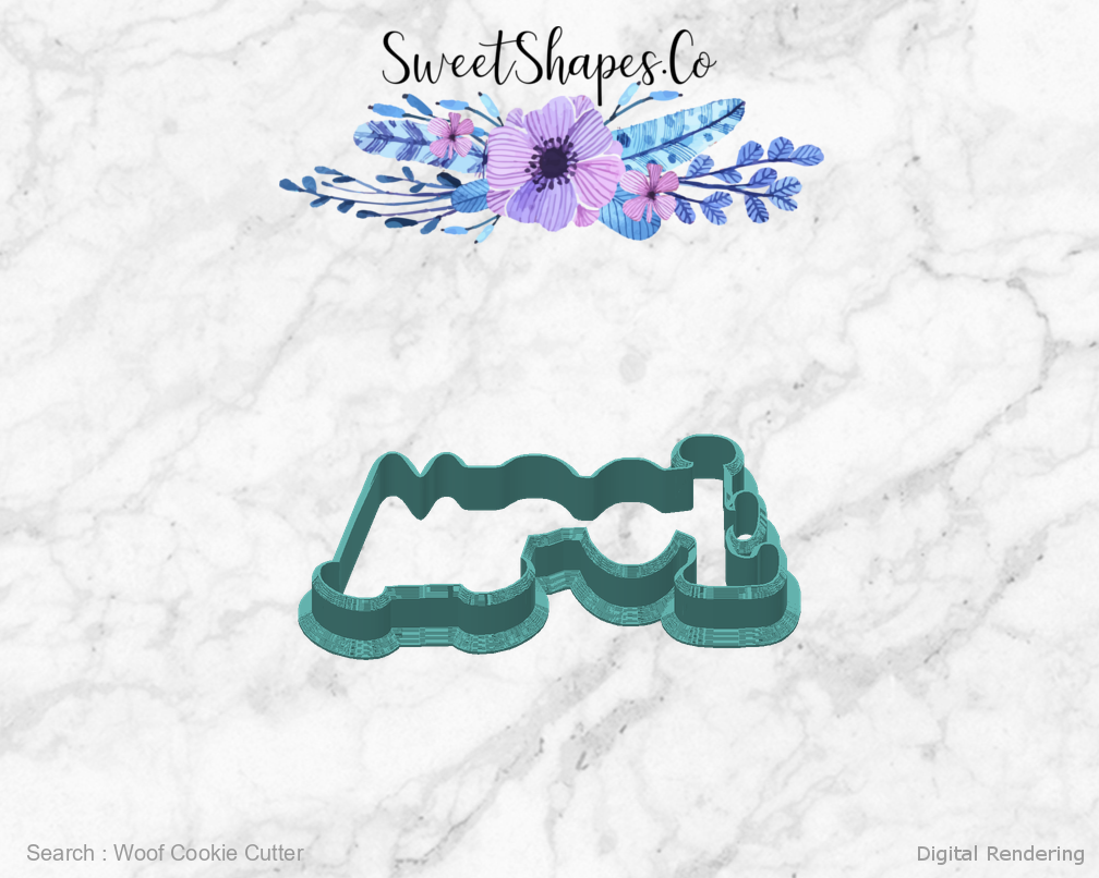 Woof Cookie Cutter — back view