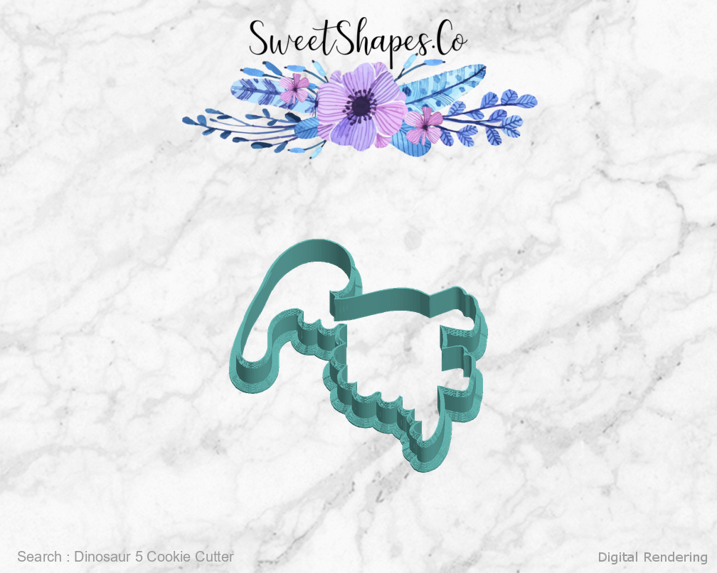 Dinosaur 5 Cookie Cutter — left view