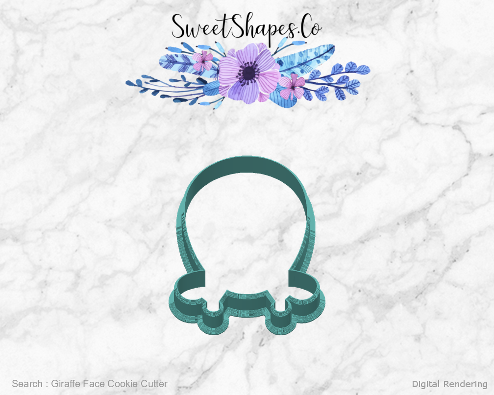 Giraffe Face Cookie Cutter — back view