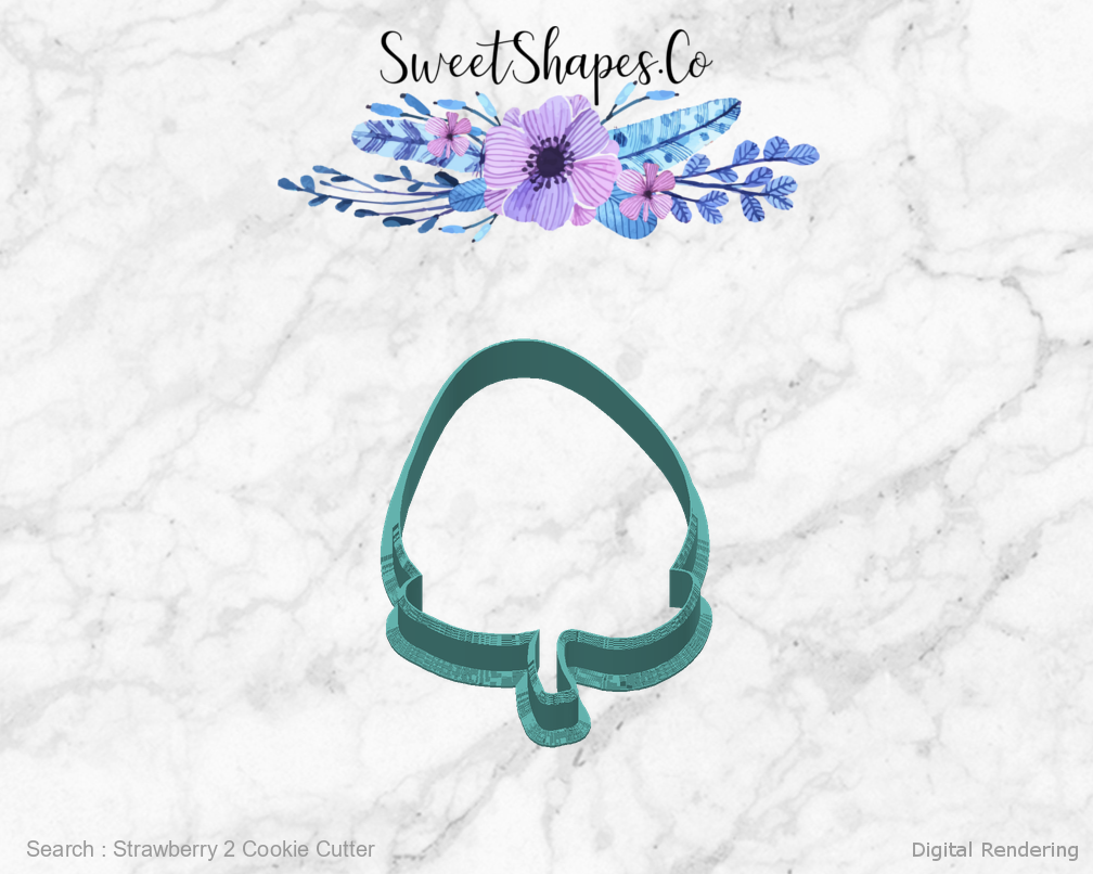 Strawberry 2 Cookie Cutter — back view