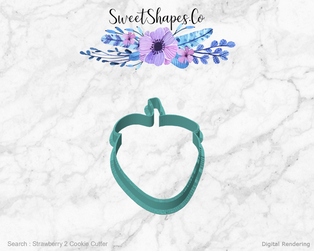 Strawberry 2 Cookie Cutter — front view