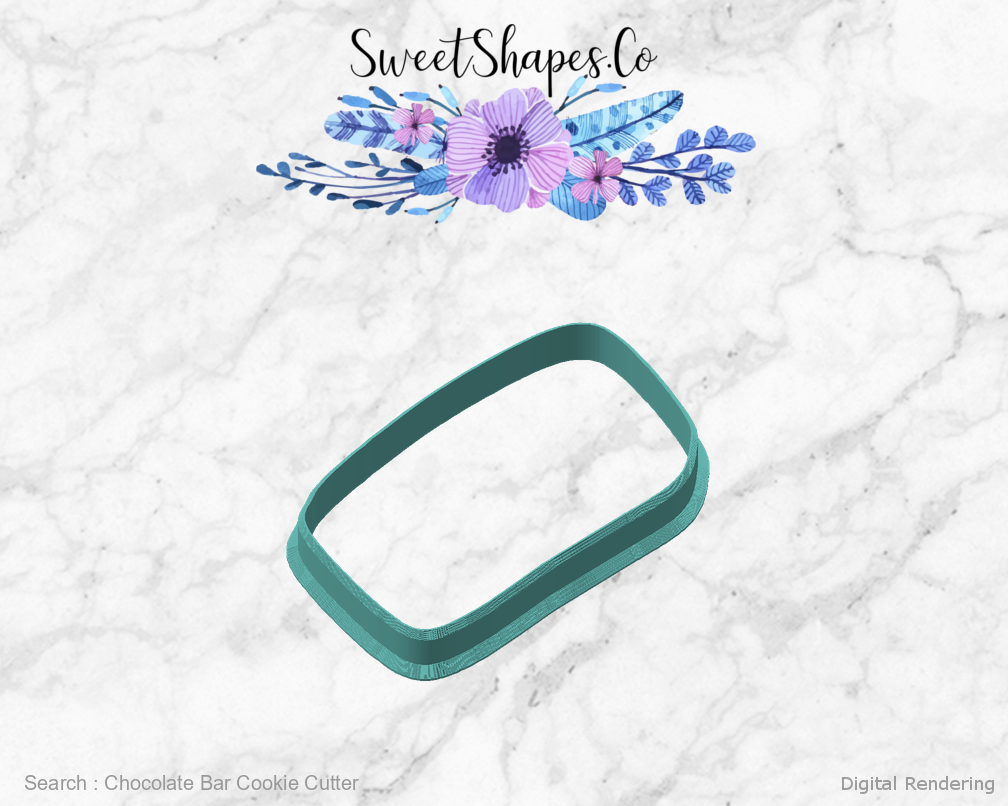 Chocolate Bar Cookie Cutter — angled front view