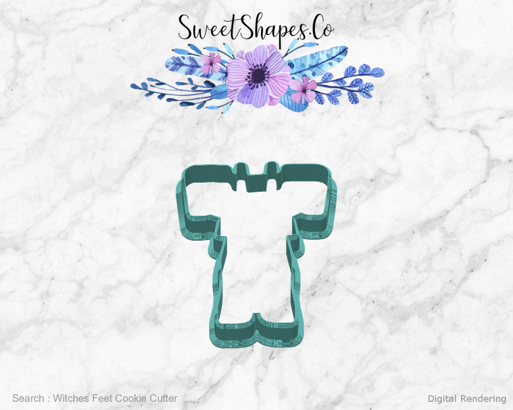 Witches Feet Cookie Cutter — back view