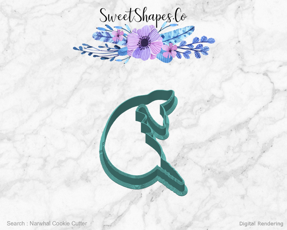 Narwhal Cookie Cutter — back view