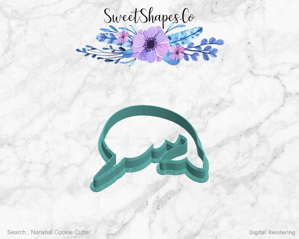 Narwhal Cookie Cutter — left view