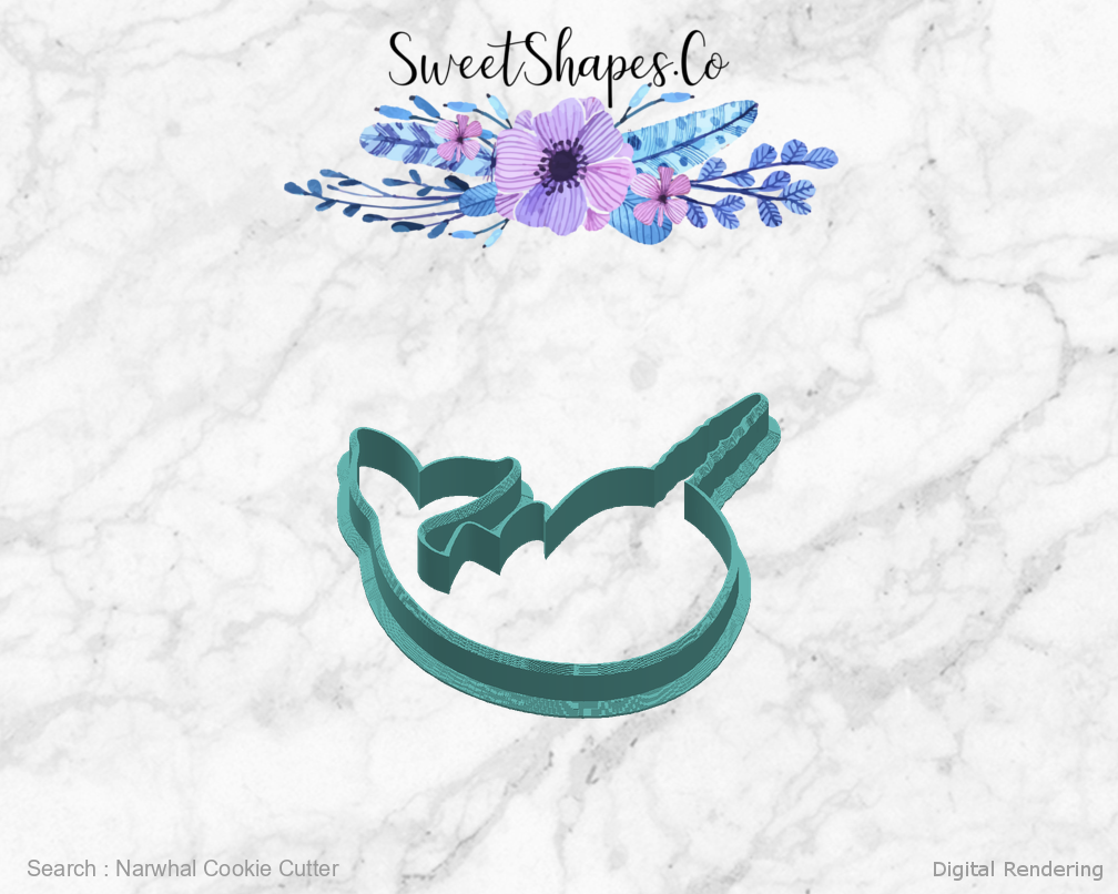 Narwhal Cookie Cutter — right view