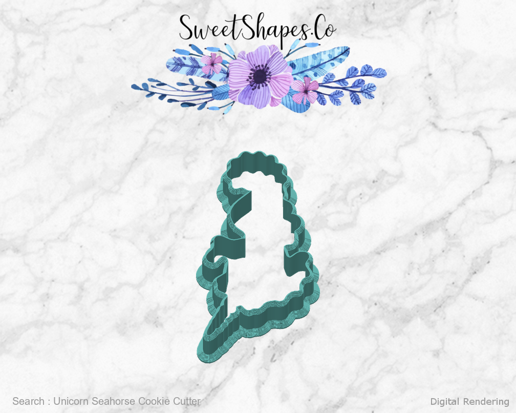 Unicorn Seahorse Cookie Cutter — back view