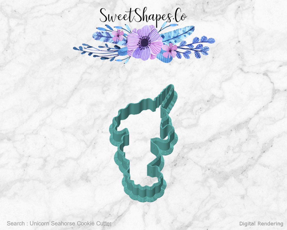 Unicorn Seahorse Cookie Cutter — front view
