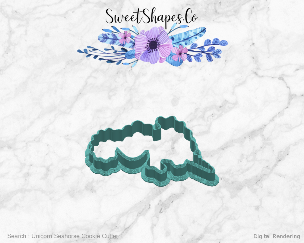 Unicorn Seahorse Cookie Cutter — right view